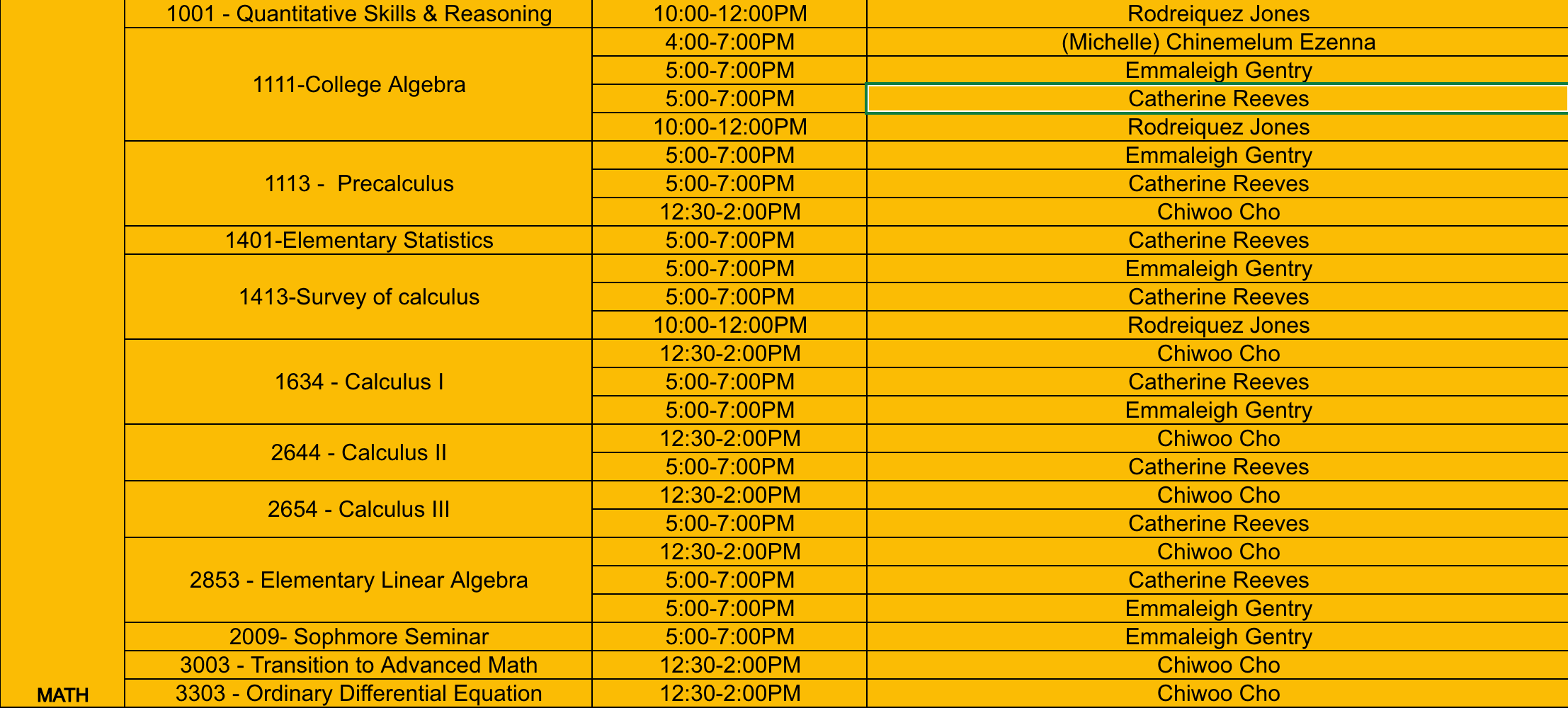STEM Schedule For Monday
