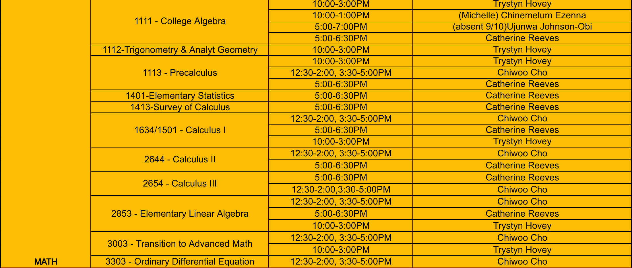 STEM Schedule For Tuesday